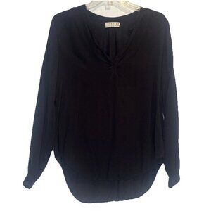 Velvet by Graham & Spencer Women’s Black Rayon Long Sleeve V Neck Blouse Top S